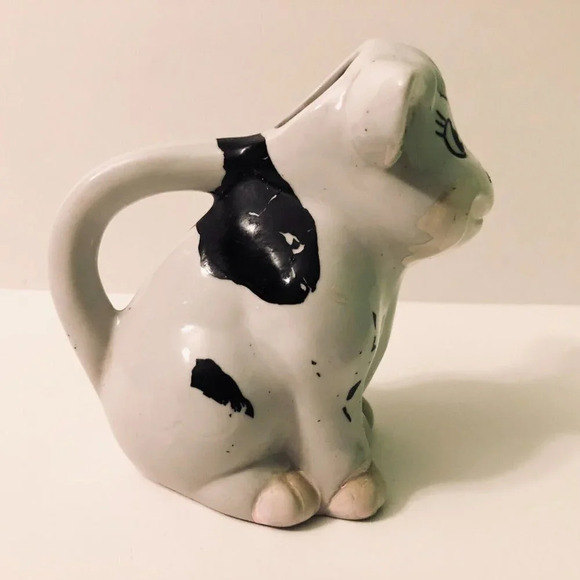 Vintage Ceramic Cow Creamer 4.5 Inch Tall Figurine - Picture 4 of 15